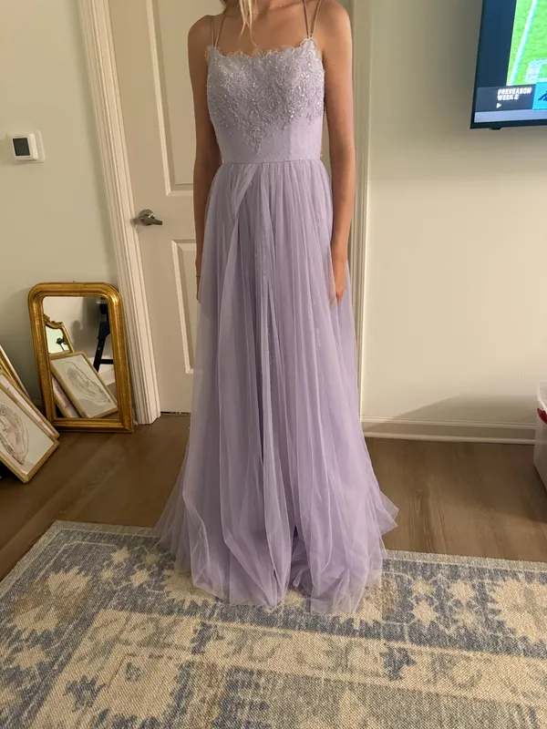Sherri Hill Prom Dress Lilac Floral Lace Sparkles - Image 3