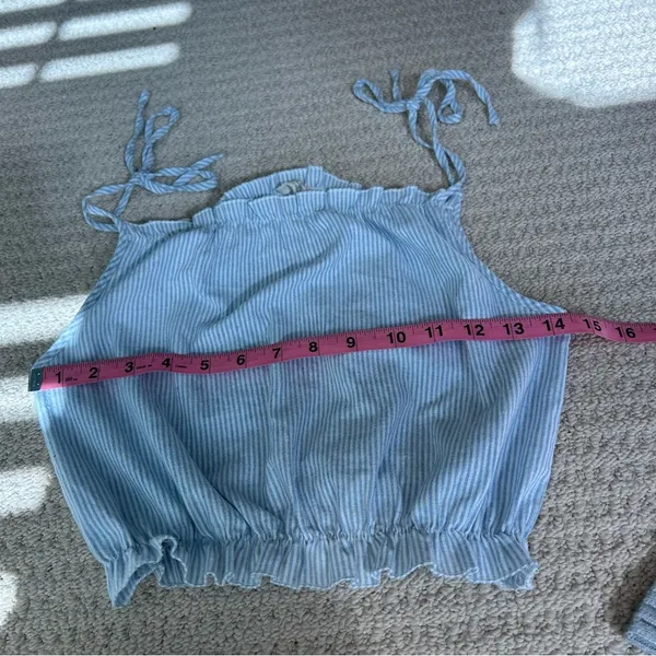 Brandy Melville John Galt Blue Striped Tank Top - Image 5