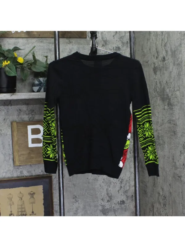 NWT The Grinch Unisex Long Sleeve Knit Ugly Christmas Sweater Black Multi M - Image 2