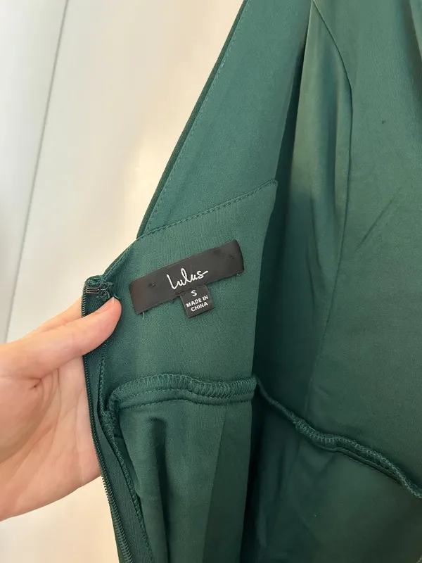 Lulus Instant Icon Dark Green V-Neck Sleeveless Jumpsuit Party Cocktail Size S - Image 11