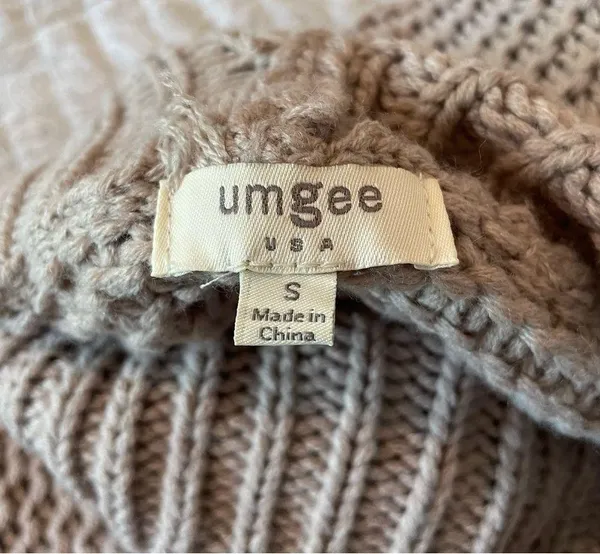 Umgee Grey Lavender Oversized Open Knit Turtleneck Sweater Small - Image 5