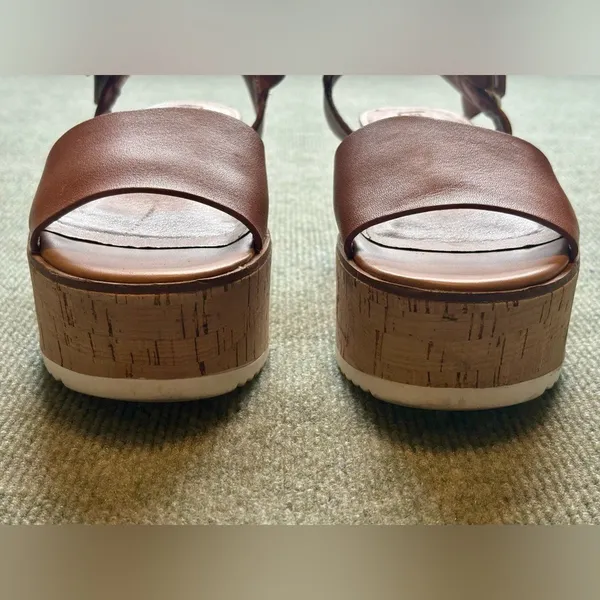 Steve Madden Tan Kemmy Leather Tan Sandals Heeled - Image 9