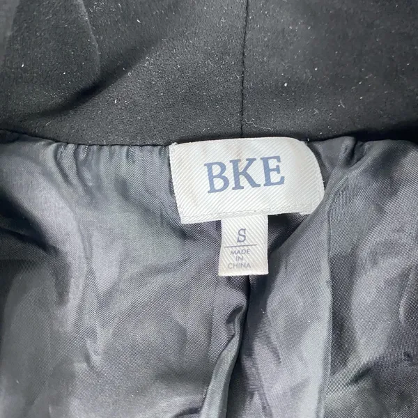 BKE Jacket Womens Small Black Faux Suede‎ Moto Quilted Shoulder Zip Biker - Image 3