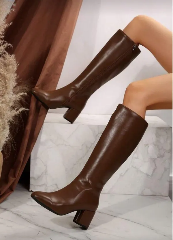 Brown Tall Boots Size 7 - Image 2