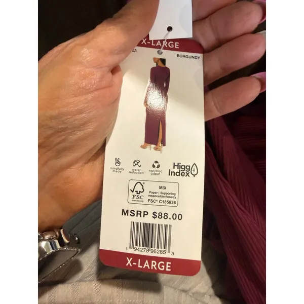 Women's Unbranded Burgundy Ribbed Cutout Maxi Dress XL - Image 6