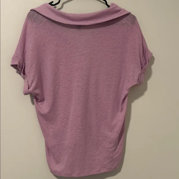 Banana Republic Linen Blend Collared Lightweight Boho Shirt Size Medium Purple - Image 3