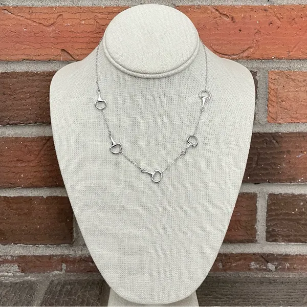 Spaced Half Snaffle Bit Necklace Silver - Image 2