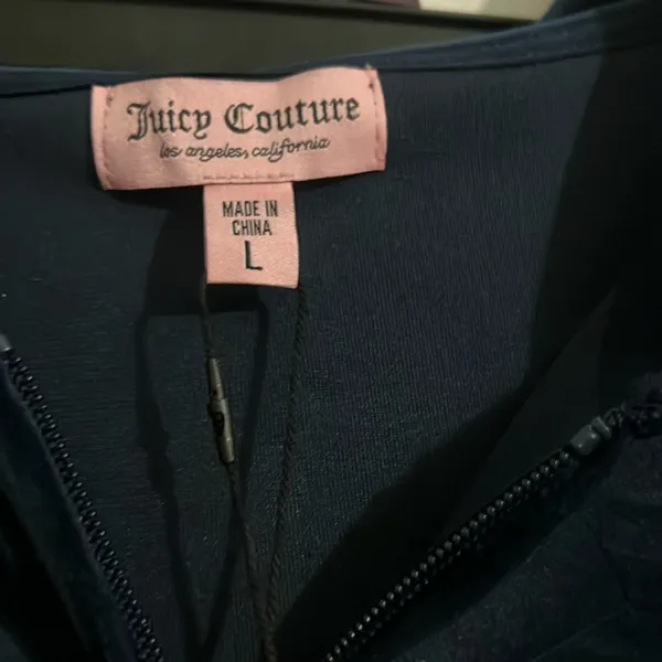 Juicy Couture Black Velour Tracksuit sweat suit sets velvet crystal embroidery - Image 5
