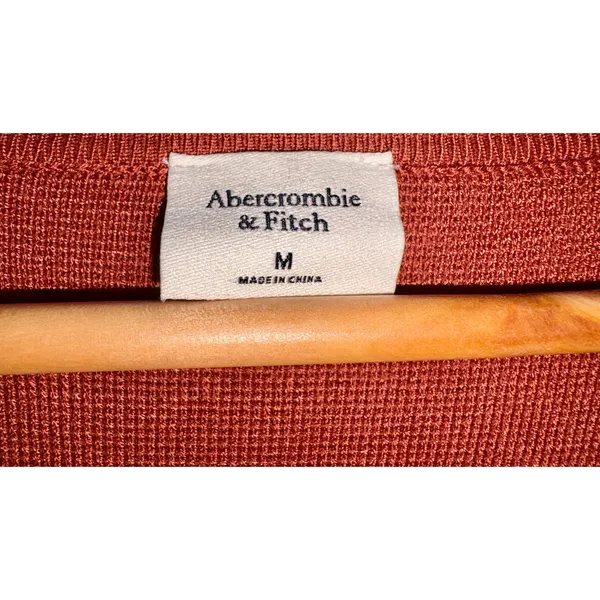 Abercrombie & Fitch Brown Knit Square Neck Long Sleeve Cropped Sweater Size M - Image 4