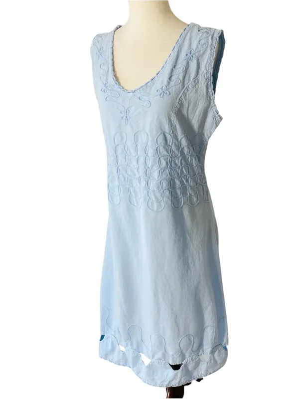VINTAGE Embroidered Cutout Hem Dress - Image 3