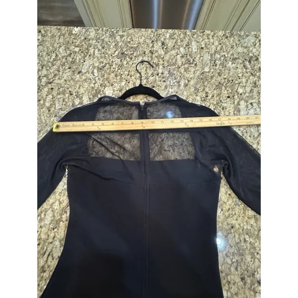 Vintage Lillie Rubin Black Maxi Dress Mesh Square Neck Beaded Size Medium - Image 14