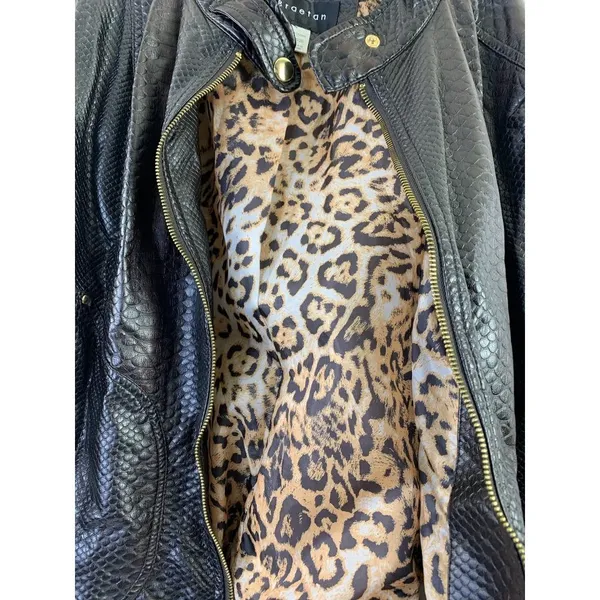 Braetan. Women's Brown Animal Print Jacket - Image 3