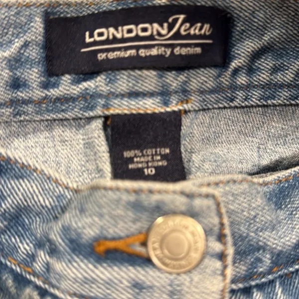 Vintage 90’s London Jean button front denim jean mini skirt - Image 5