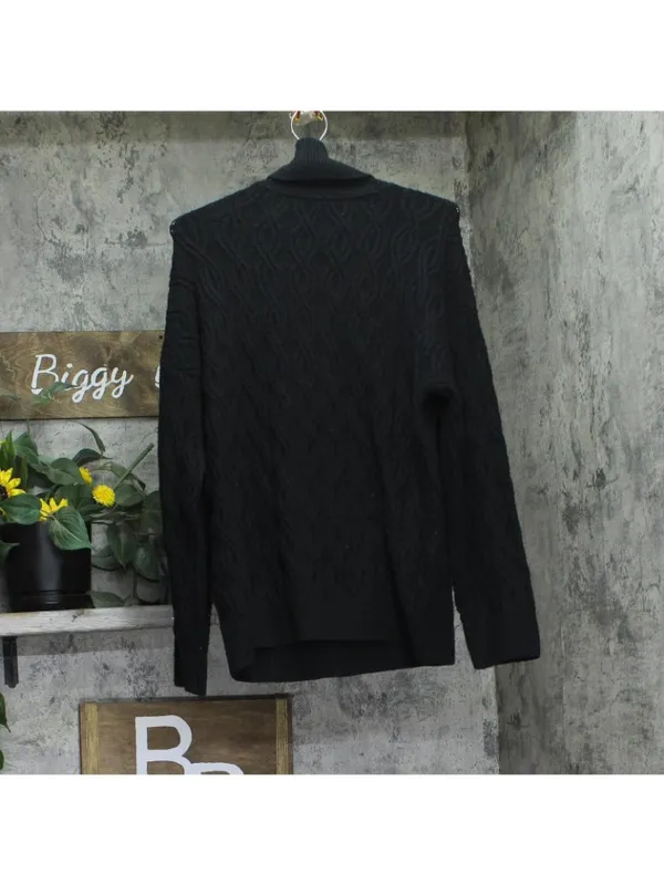 NWT Jones New York Cable Turtleneck Sweater with Long Sleeves Adriadic Black M - Image 3