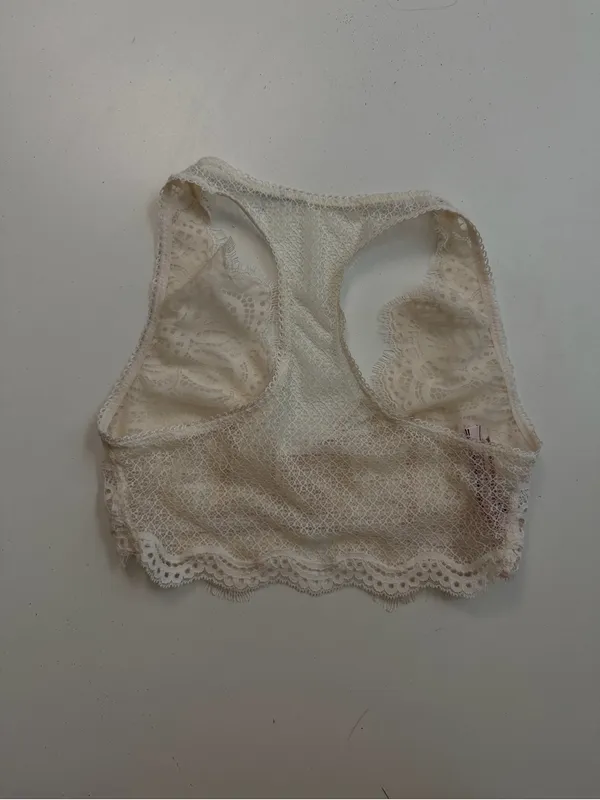 Victorias Secret Dream Angels Bralette Floral Lace Corset Unlined Ivory Cream - Image 5