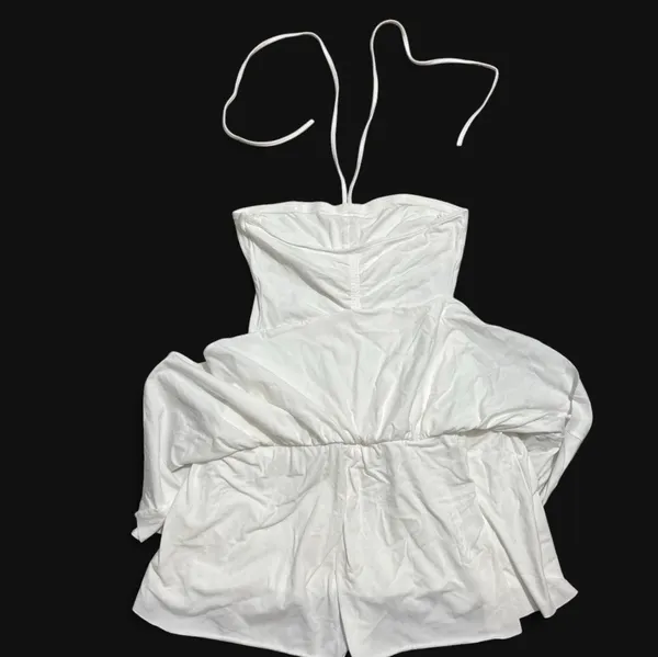 Kimchi Blue White mini halter dress with built-in shorts & ruffled hem - Image 7
