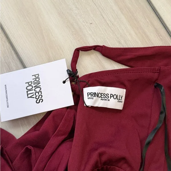 Princess Polly Xanthus Mini Dress Red Size 12 NWT IN PACKAGE - Image 7