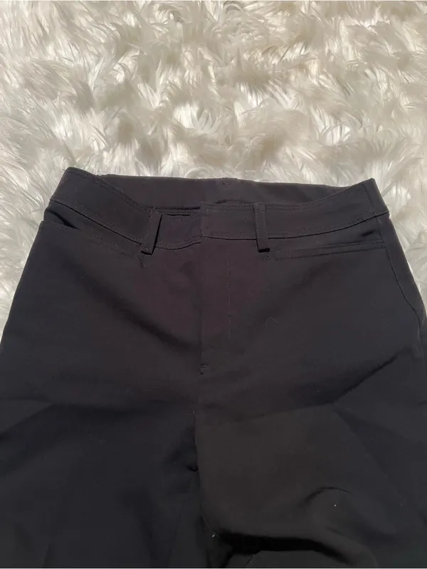 Women's Dress Pants Trousers Black Mid-Rise Unbranded 2Way Stretch 552-1003F - Image 2