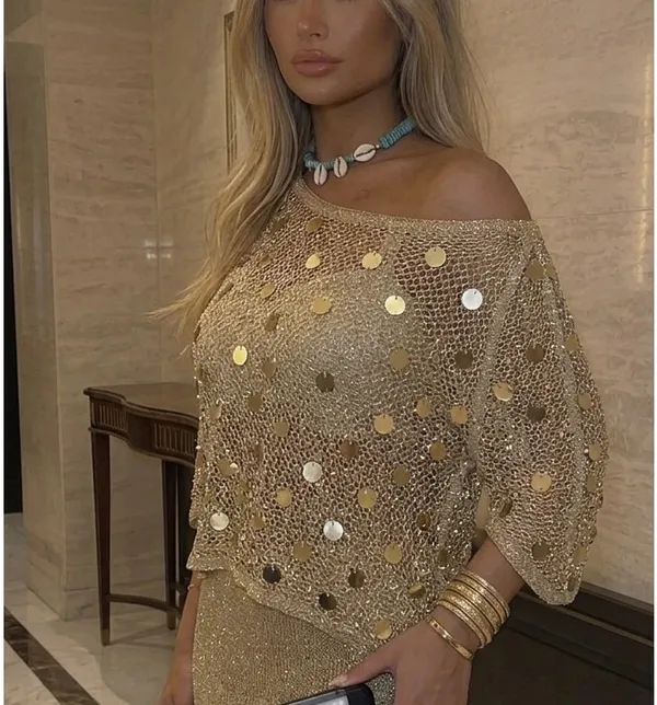 Gold Sequin Mesh Cover - Image 2