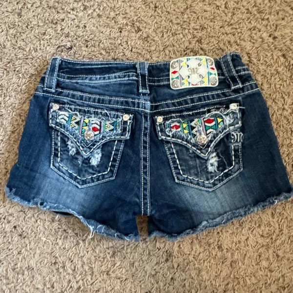 Miss Me Dark Blue Denim Shorts size 27 - Image 2
