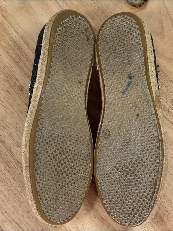 Toms Alpargata Polkadot Espadrille Canvas‎ Slip On Flats Shoes Black White 7.5 - Image 8