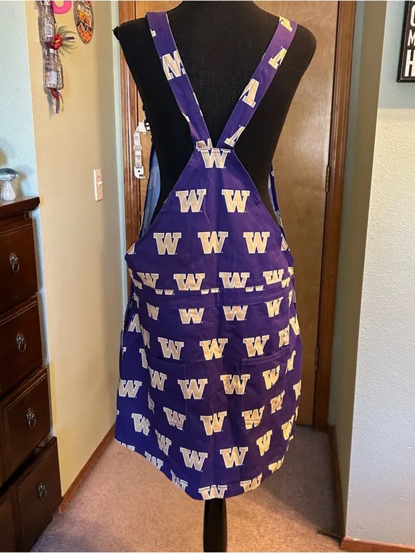 Tellum + Chop purple University Washington Huskies overalls mini dress size L - Image 5