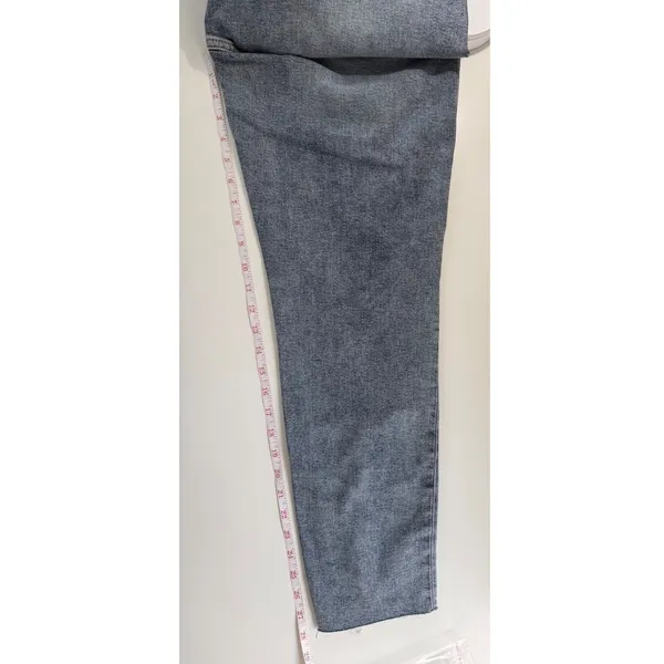 Old Navy High Rise OG Straight Jeans 10 Distressed Medium Wash‎ Raw Hem NWT - Image 9