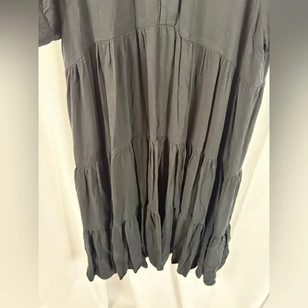 Grace & Karma‎ 100% Rayon Cottagecore Puff Sleeve Ruffle Midi Dress Size XL - Image 4