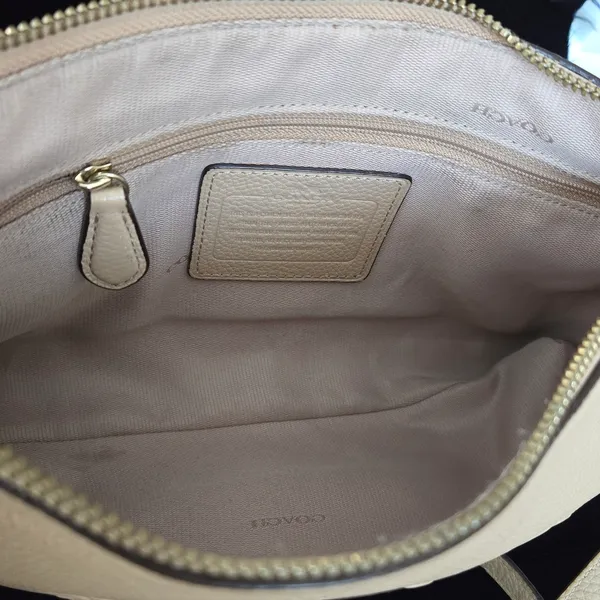 Coach Charley Embossed Horse and Carriage Pebbled Leather Crossbody TAN - Image 11