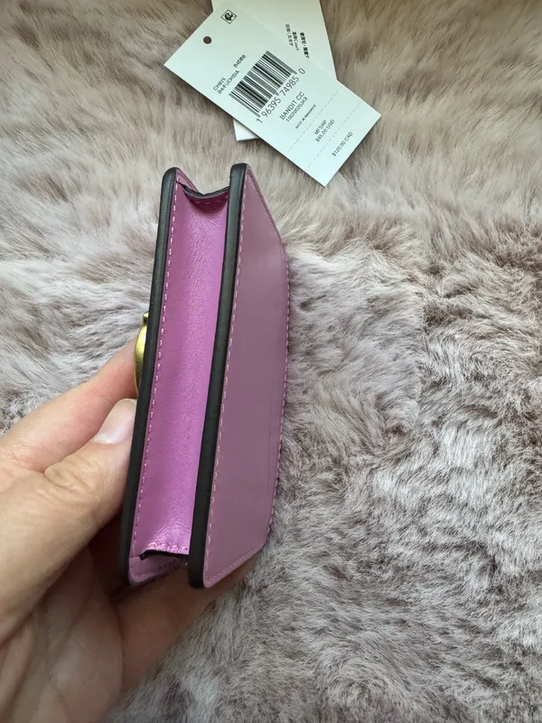 coach Bandit Card Case Brass/Fuschia Ch825 - Image 2
