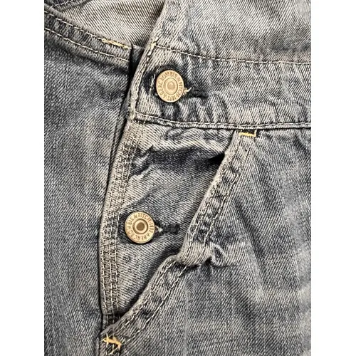 Abercrombie & Fitch Medium Wash Denim Shortalls Overalls XS Utility Bib‎ Pocket - Image 6
