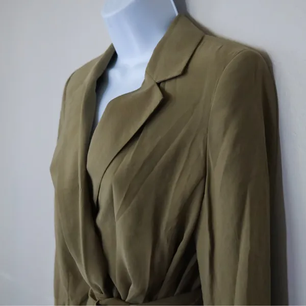 Madewell The Drapey Tie-Waist Blazer Tawny Olive Women XS‎ NWT Quiet Luxury - Image 9