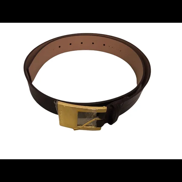Michael Kors Chocolate belt with gold buckle Large - Image 2