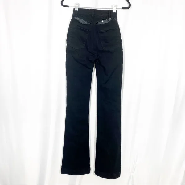 Revice Denim Avalon Flare High Rise Cut Out Jeans: Black - Image 5