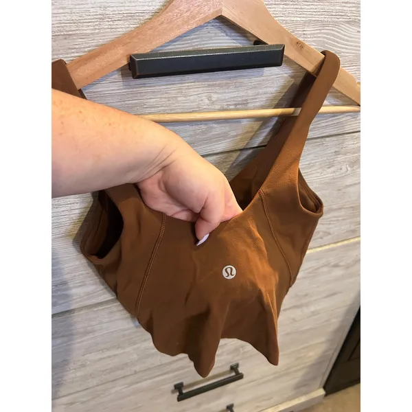 Lululemon Align Tank Top Brown V-Neck Cropped Yoga Bra Size 2 - Image 4