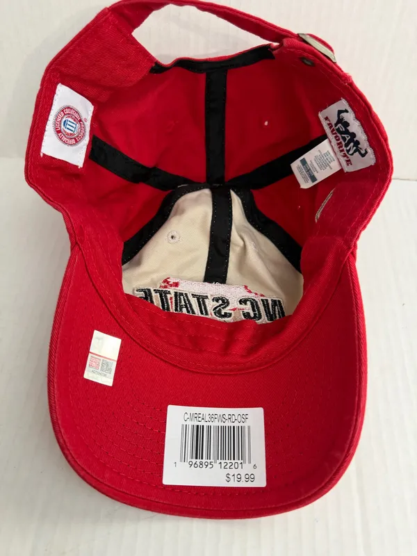 Fan Favorite NC State Wolfpack Two-Tone Red and Cream Baseball Cap - Image 6