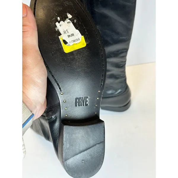 Frye Women's Melissa 3470412 Size 6B Black Riding Boots Leather Inside Zip NWOB - Image 6