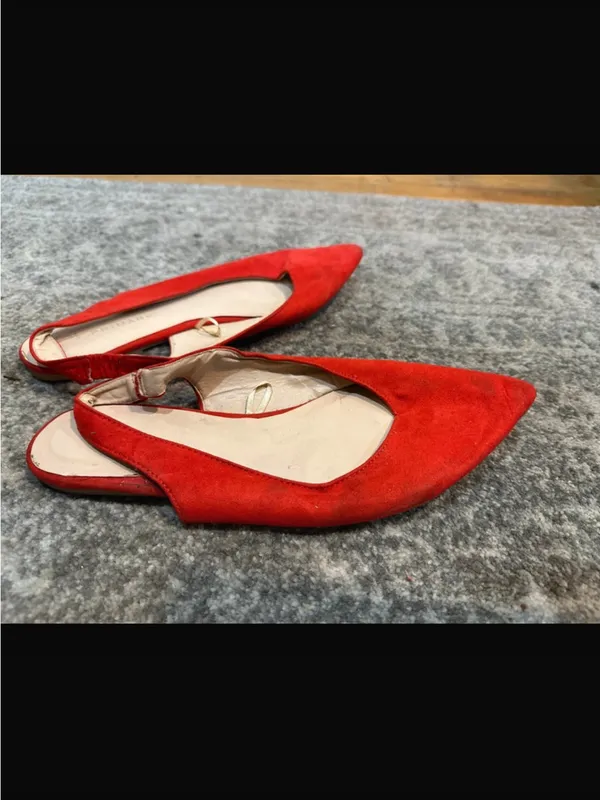 Primark Red Pointed Toe Slingback Flats - Image 3