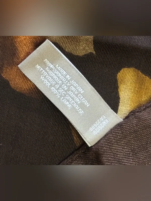 Echo New York Square Wool Scarf Elegant, Romantic Print Brown - Image 5