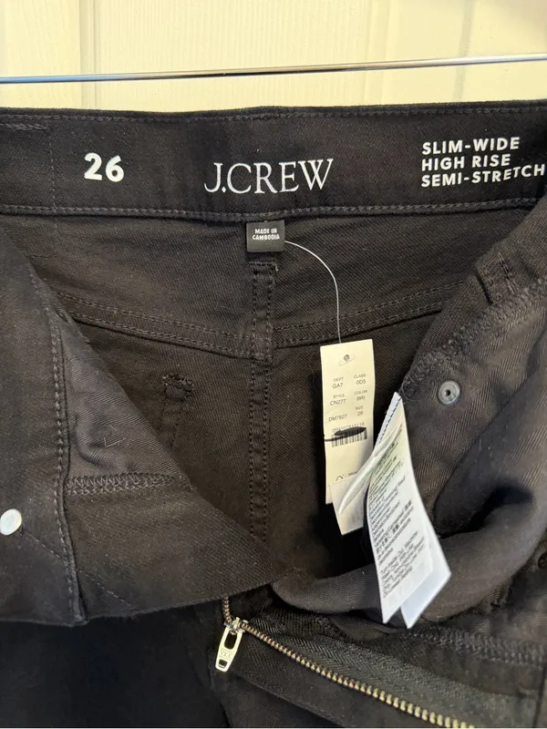 J. Crew Slim-wide Jean Black Rinse Wash Size 26 - Image 10