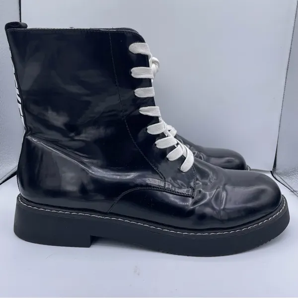 Rocket Dog lace-up combat moto boots Size 10 - Image 3