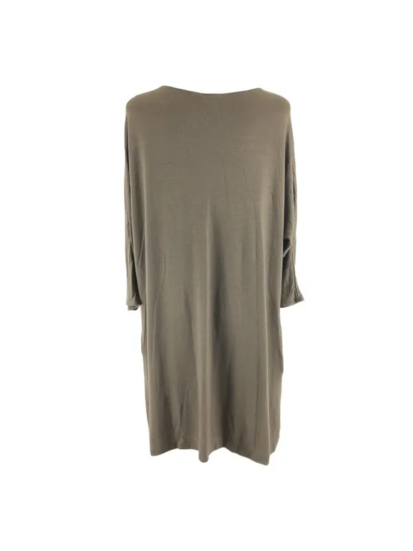 Wilfred Free Shift Dress 3/4 Sleeve Pockets Stretch Brown Size S - Image 2
