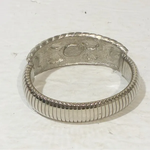 Silver Tone Turquoise‎ Stone Stretchy Bracelet Jewelry Bangle - Image 2