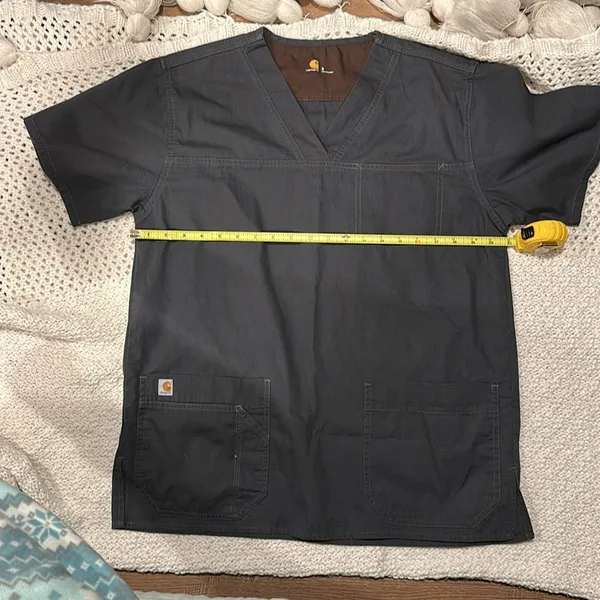 Carhartt Black Scrub Top Womens Small Gray - Image 5