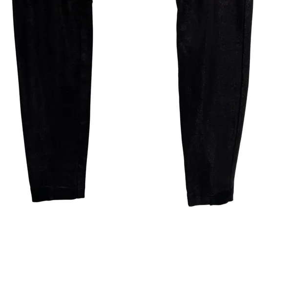 Alice + Olivia x Scoop Zip‎ Front Leggings Pants Low Rise Coated Shiny Black 0 - Image 6