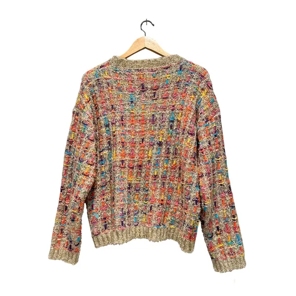 Strut & Bolt Colorful Festive Sweater Large NWT Rainbow‎ Metallic Chunky Knit - Image 2