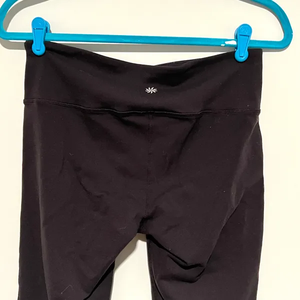Black Cropped Workout Leggings Sporty Pants - Image 5