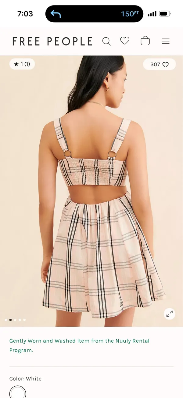 NWT free people plaid mini dress size large - Image 2
