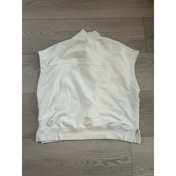 Daily Practice Women Sweater Vest Pullover White Cotton Zip Size L - Image 3