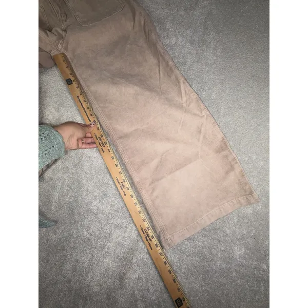 american eagle low rise wide leg cropped corduroy pants 10 short Pink/beige - Image 9